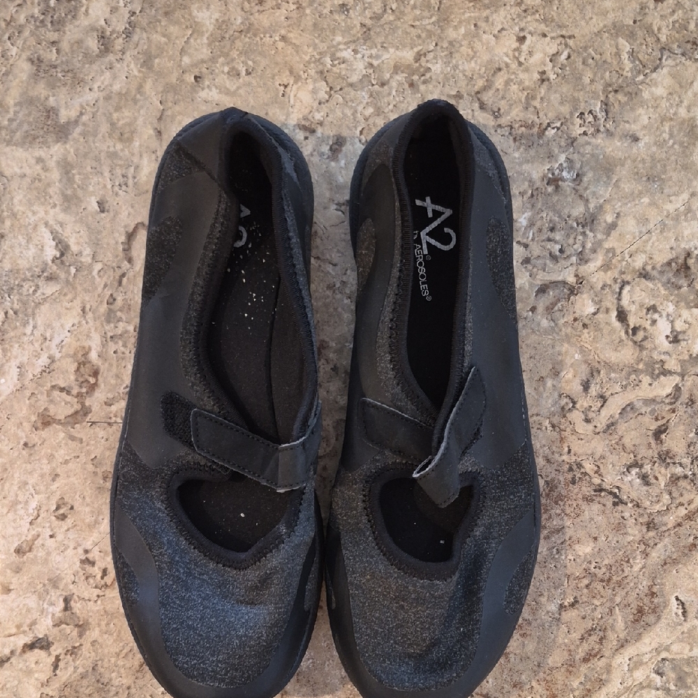 A2 By Aerosoles Kids Black Mary Jane Sneakers with Strap